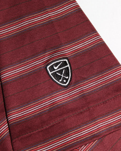 Nike Tiger Woods Burgundy/Maroon Striped Polo