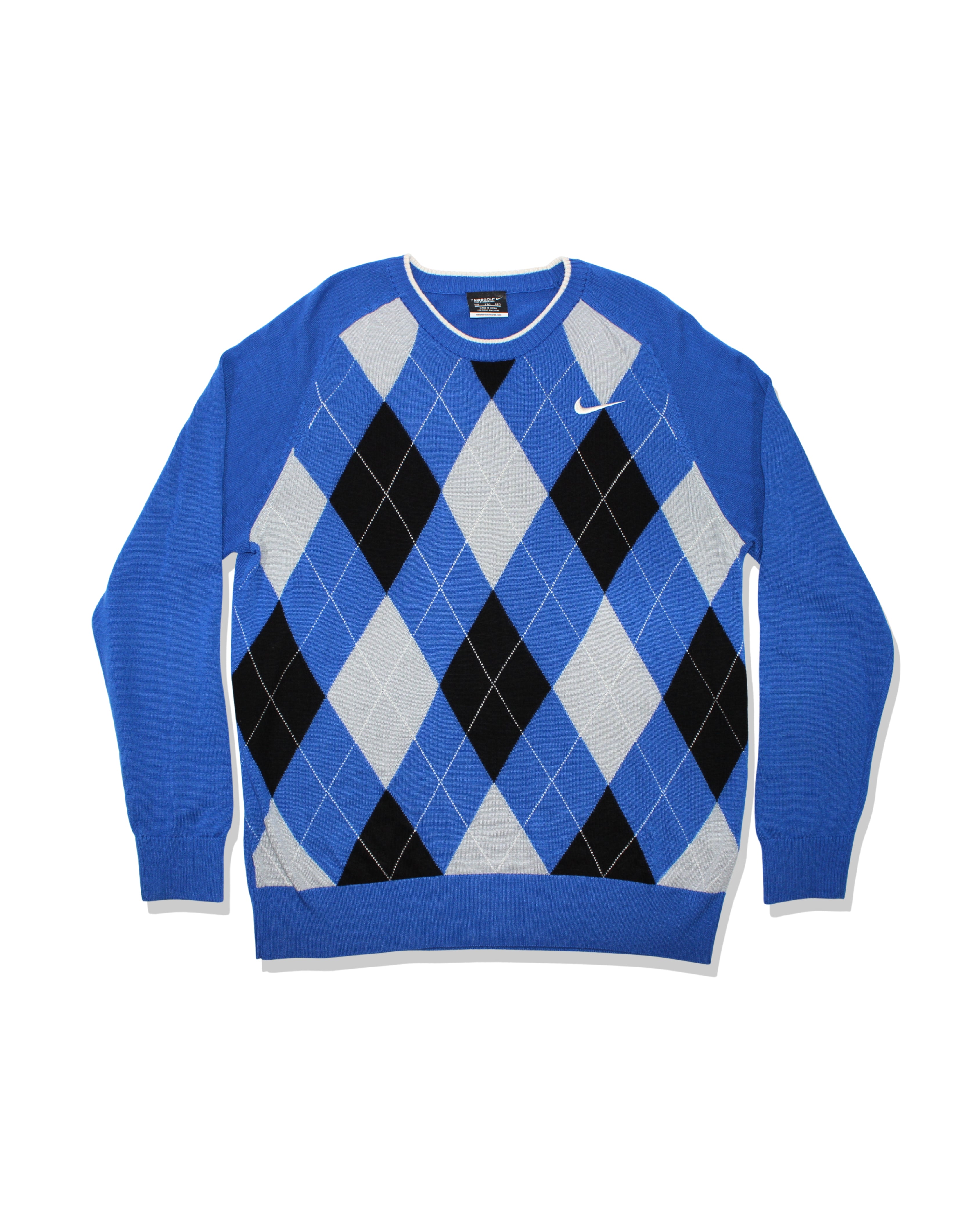 Nike Golf Bright Blue Diamond Pattern Jumper
