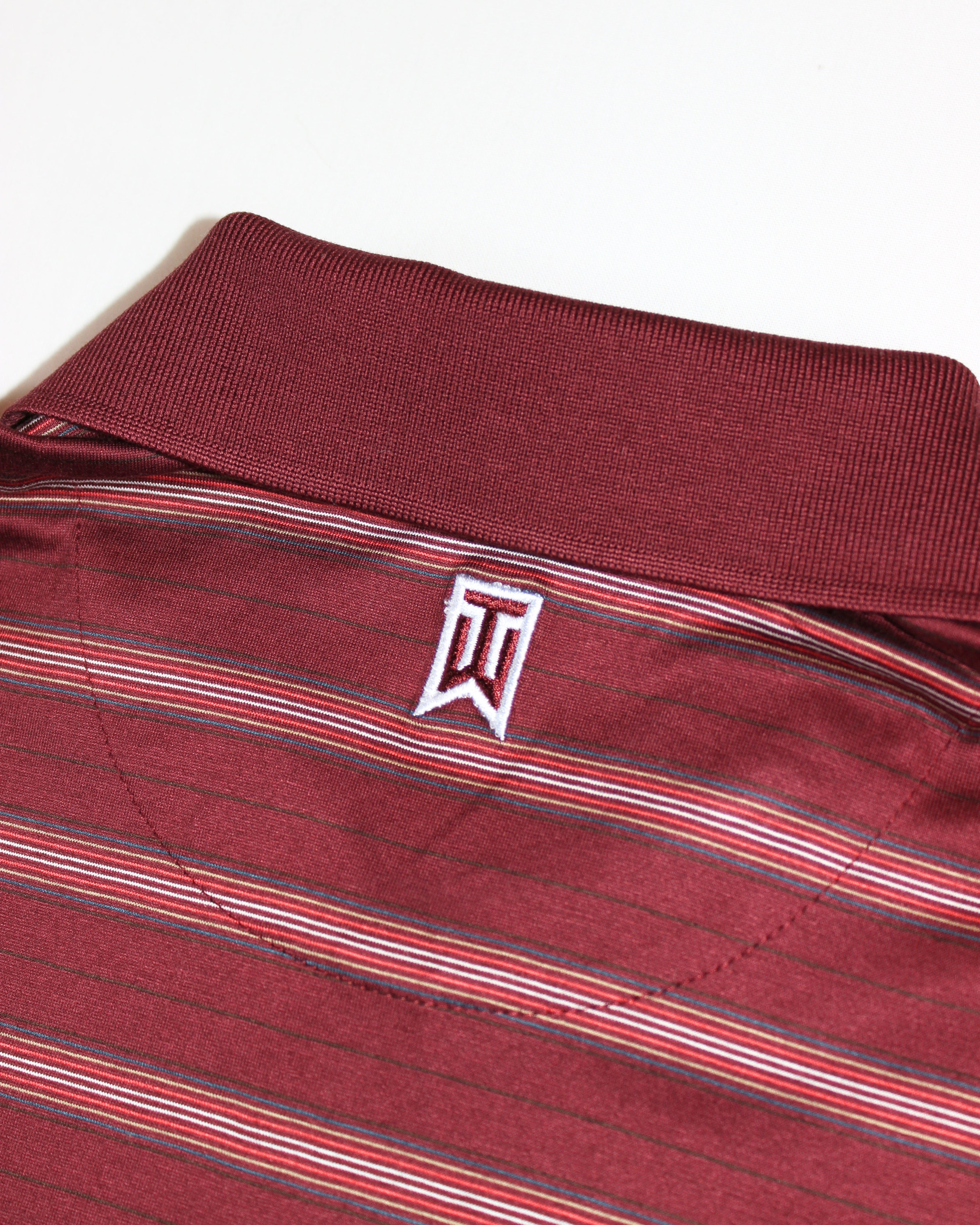 Nike Tiger Woods Burgundy/Maroon Striped Polo
