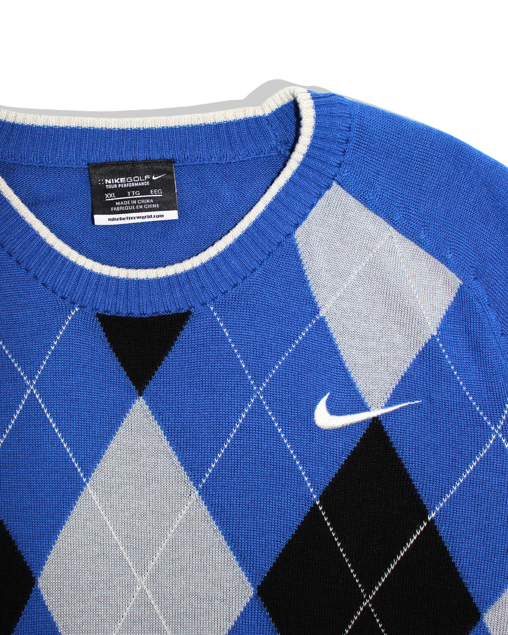 Nike Golf Bright Blue Diamond Pattern Jumper
