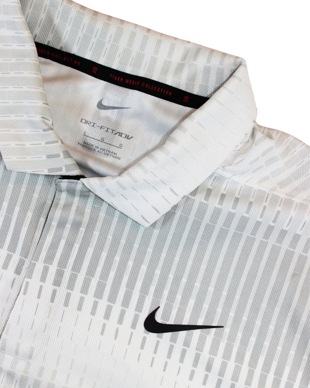 Nike Tiger Woods White Grey DRI-FIT ADV Polo