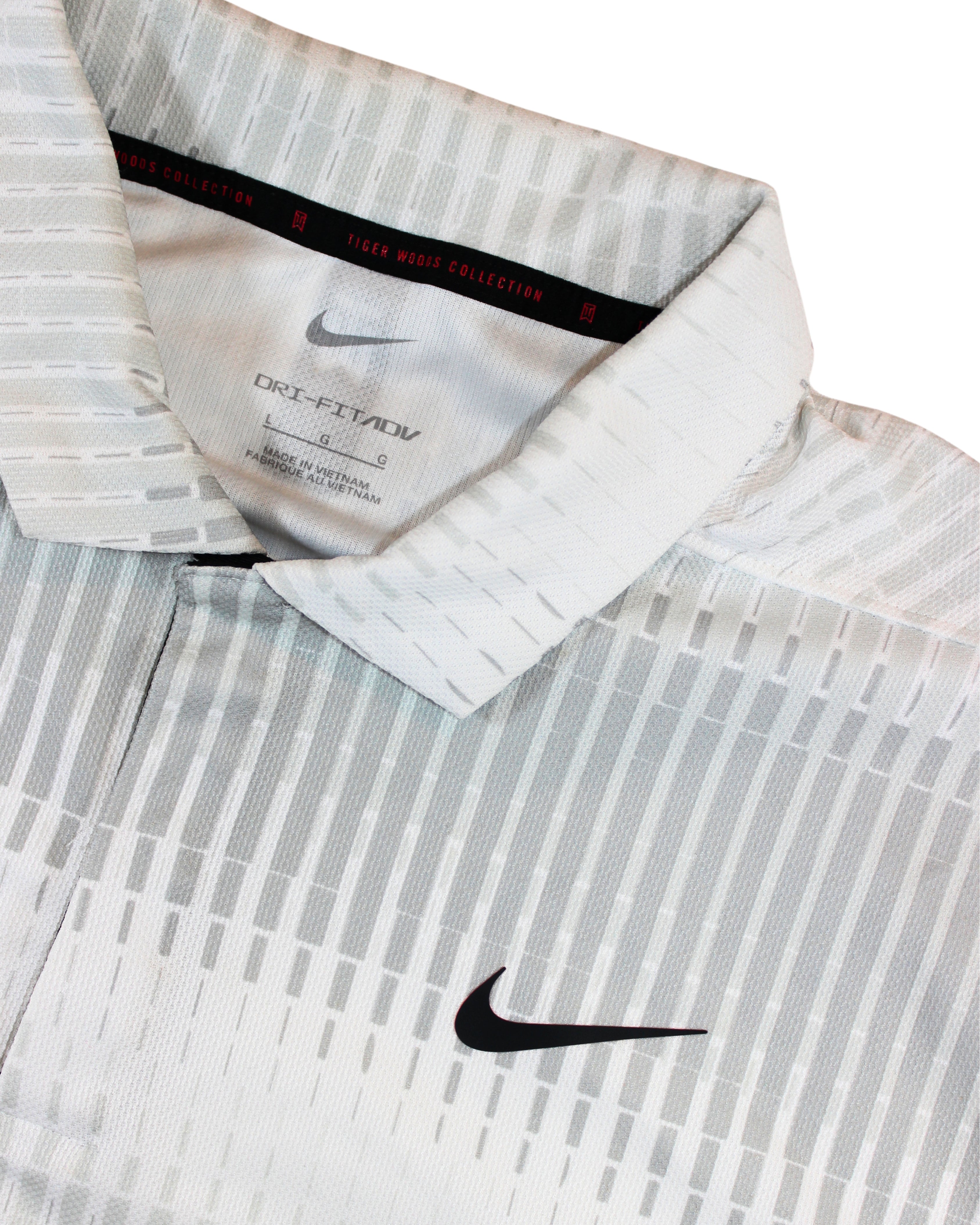 Nike Tiger Woods White Grey DRI-FIT ADV Polo
