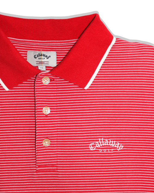 Callaway Red Striped Polo Shirt