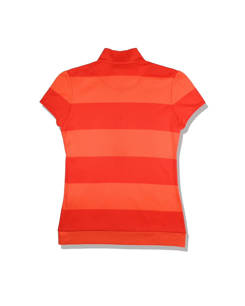 Burberry Golf Womens Orange Striped Zip Polo