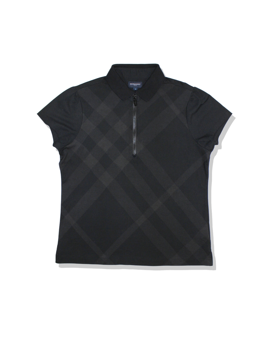 Burberry Golf Womens Black Zip Polo