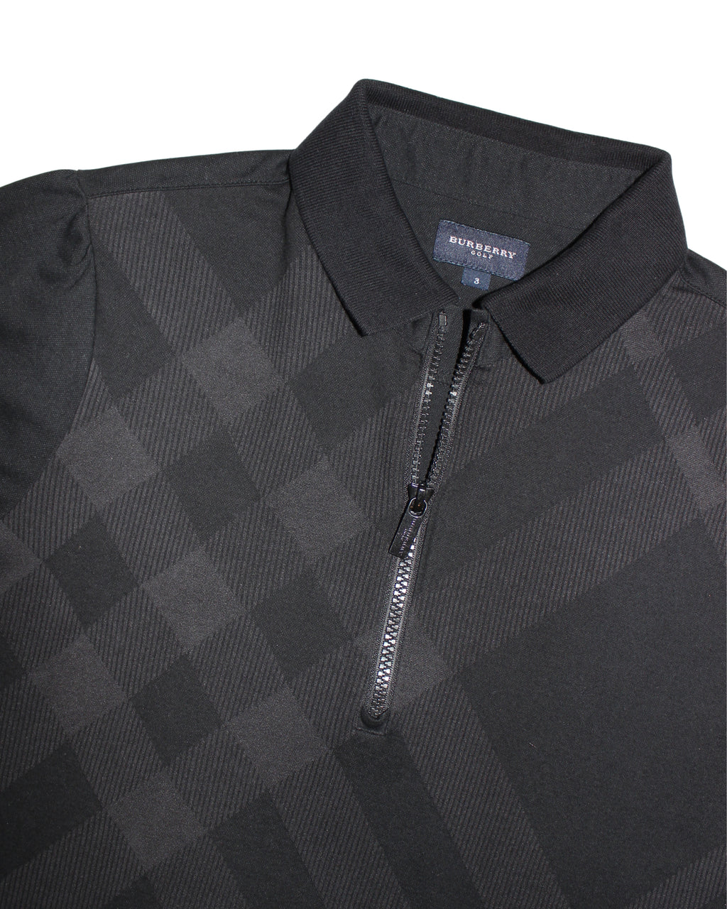 Burberry Golf Womens Black Zip Polo