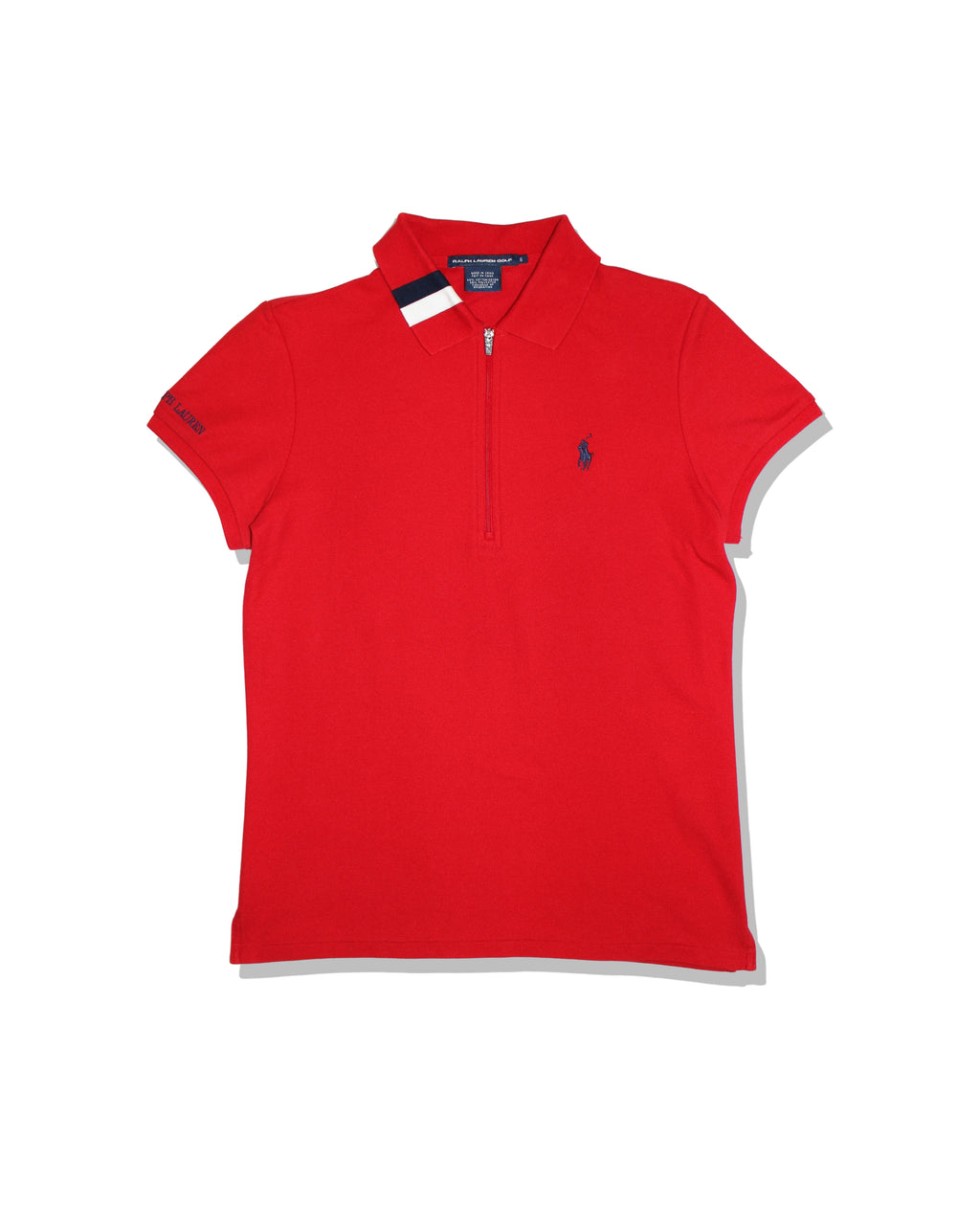 Ralph Lauren Golf Womens Red Zip Polo