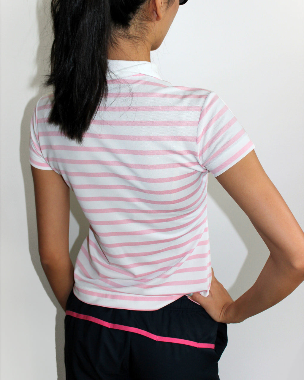 Nike Golf Womens Pink Striped Polo