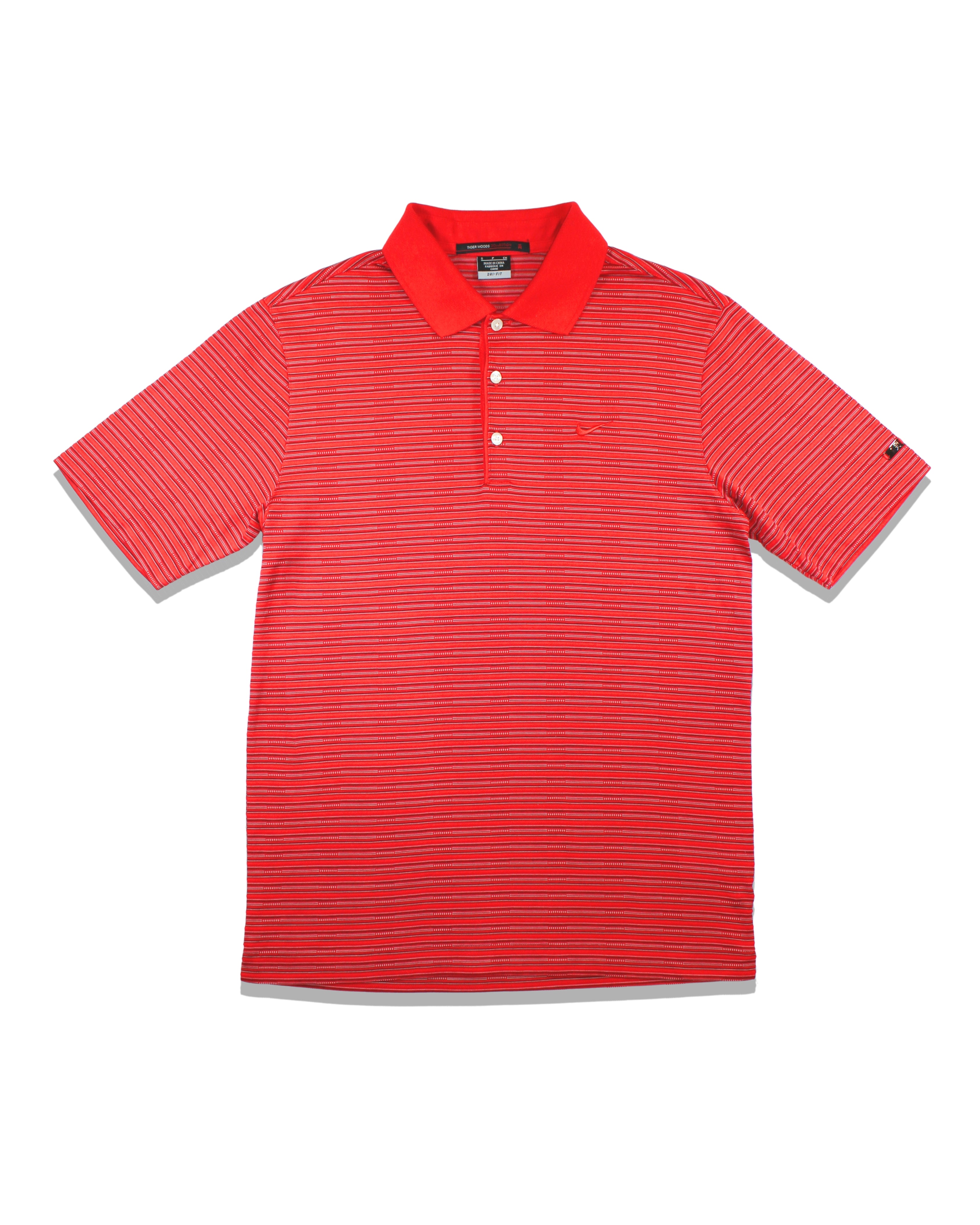 Nike Tiger Woods Red Striped Polo