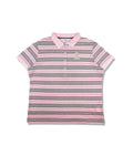 Munsingwear Womens Pink Grey Striped Golf Polo