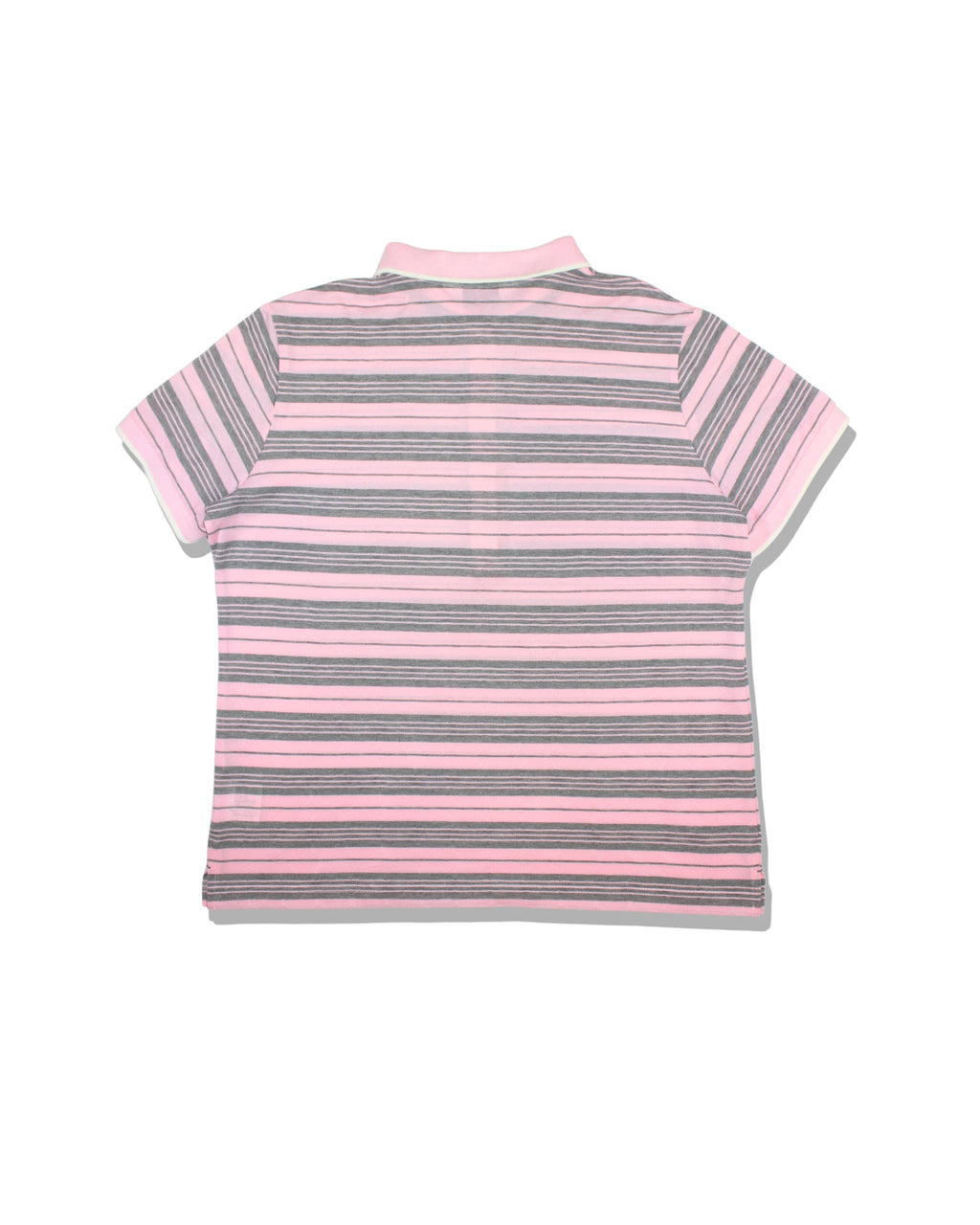Munsingwear Womens Pink Grey Striped Golf Polo