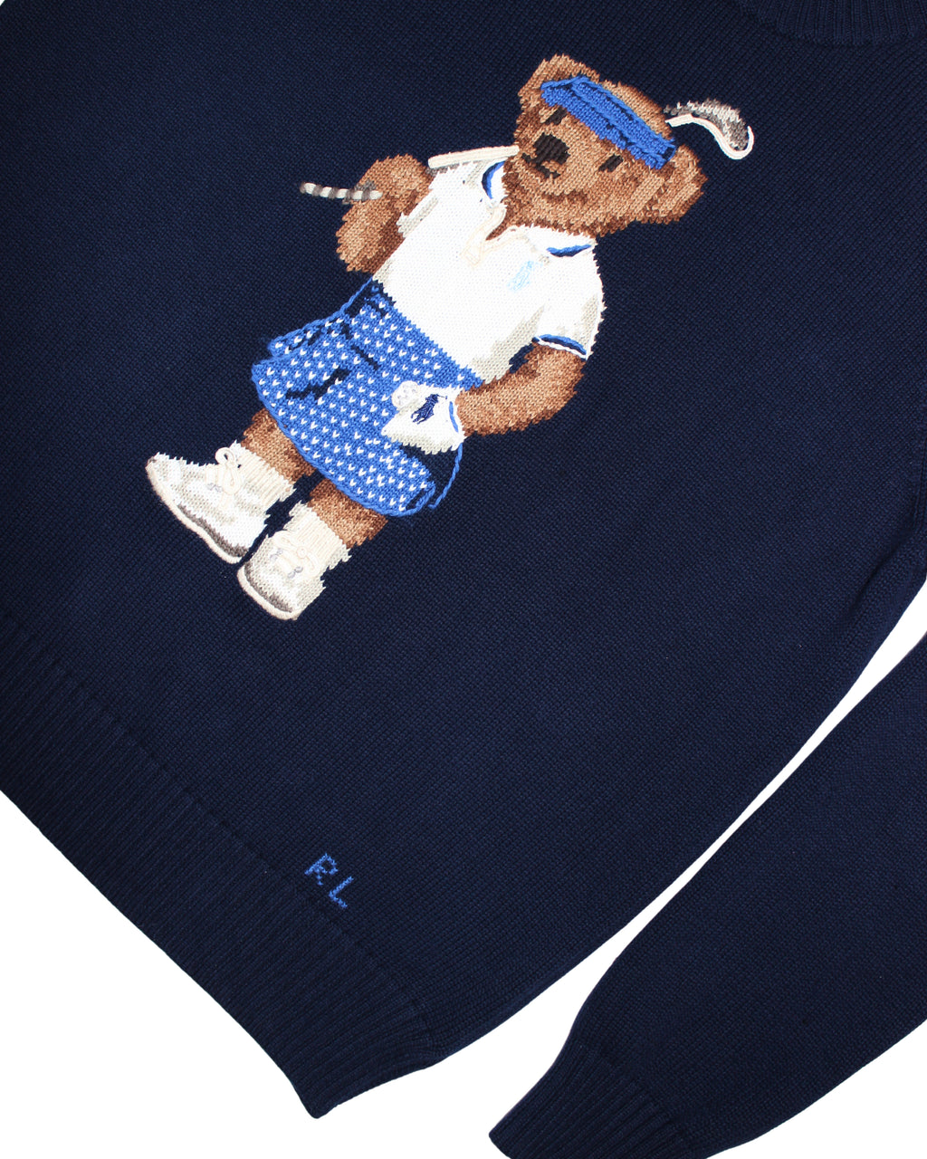 Ralph Lauren Womens Navy Golf Bear Knit Jumper