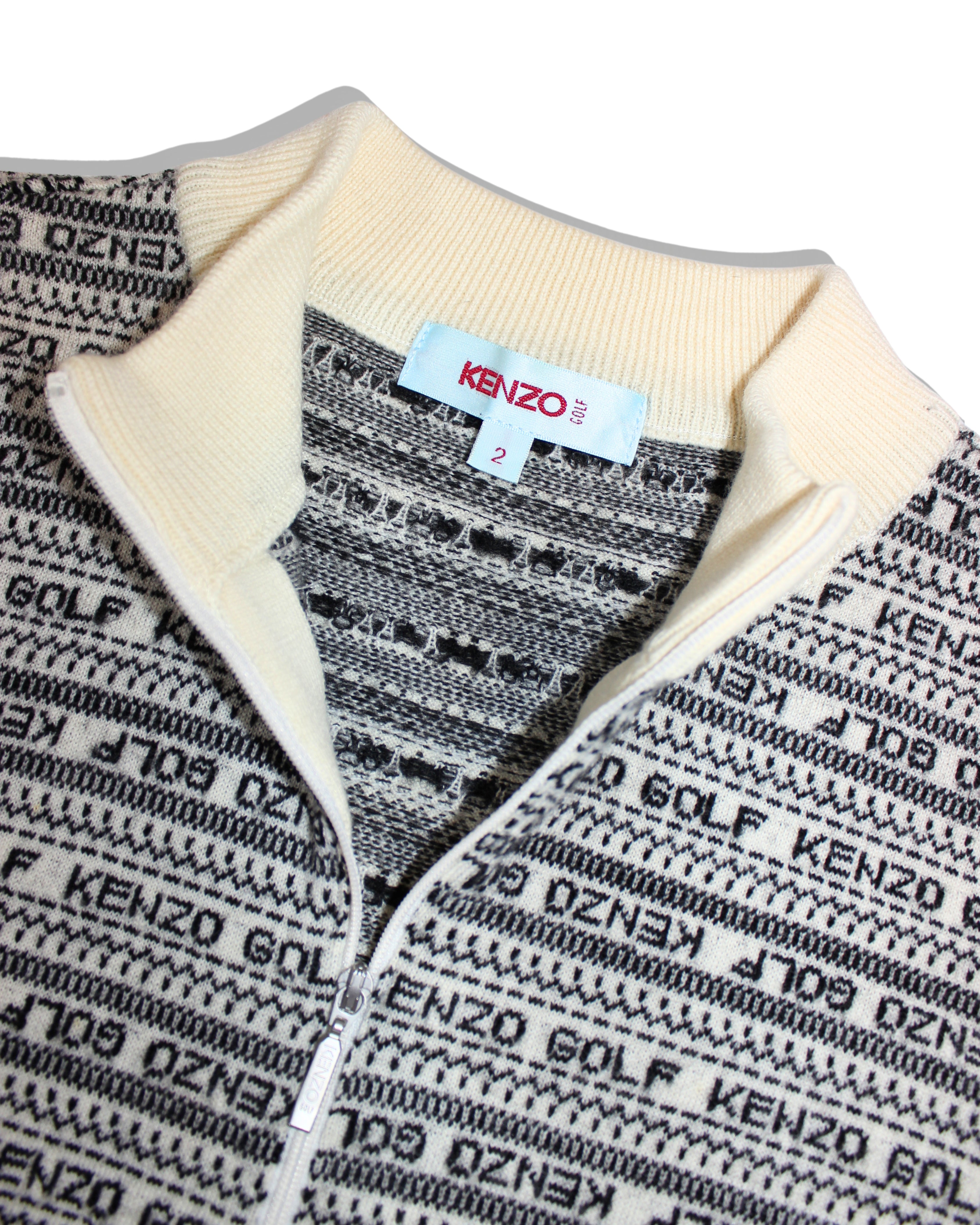 Kenzo Golf Womens Monogram Stripe Half-zip Sweater