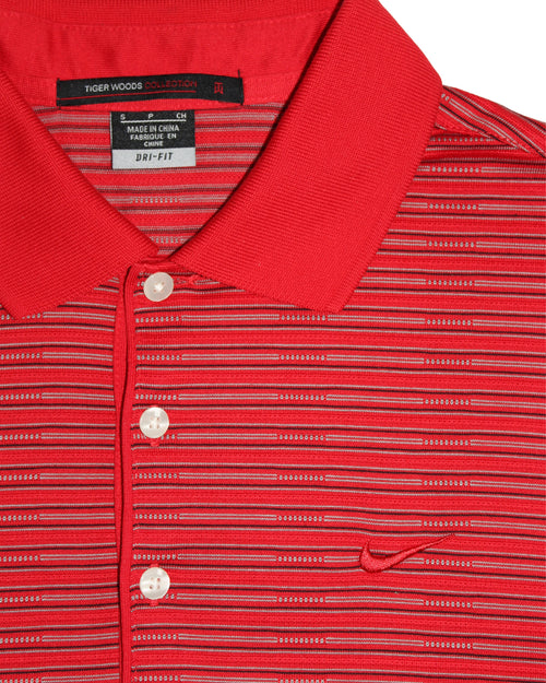 Nike Tiger Woods Red Striped Polo