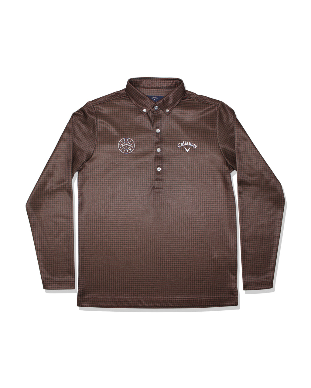 Callaway Brown Houndstooth Long Sleeve Shirt