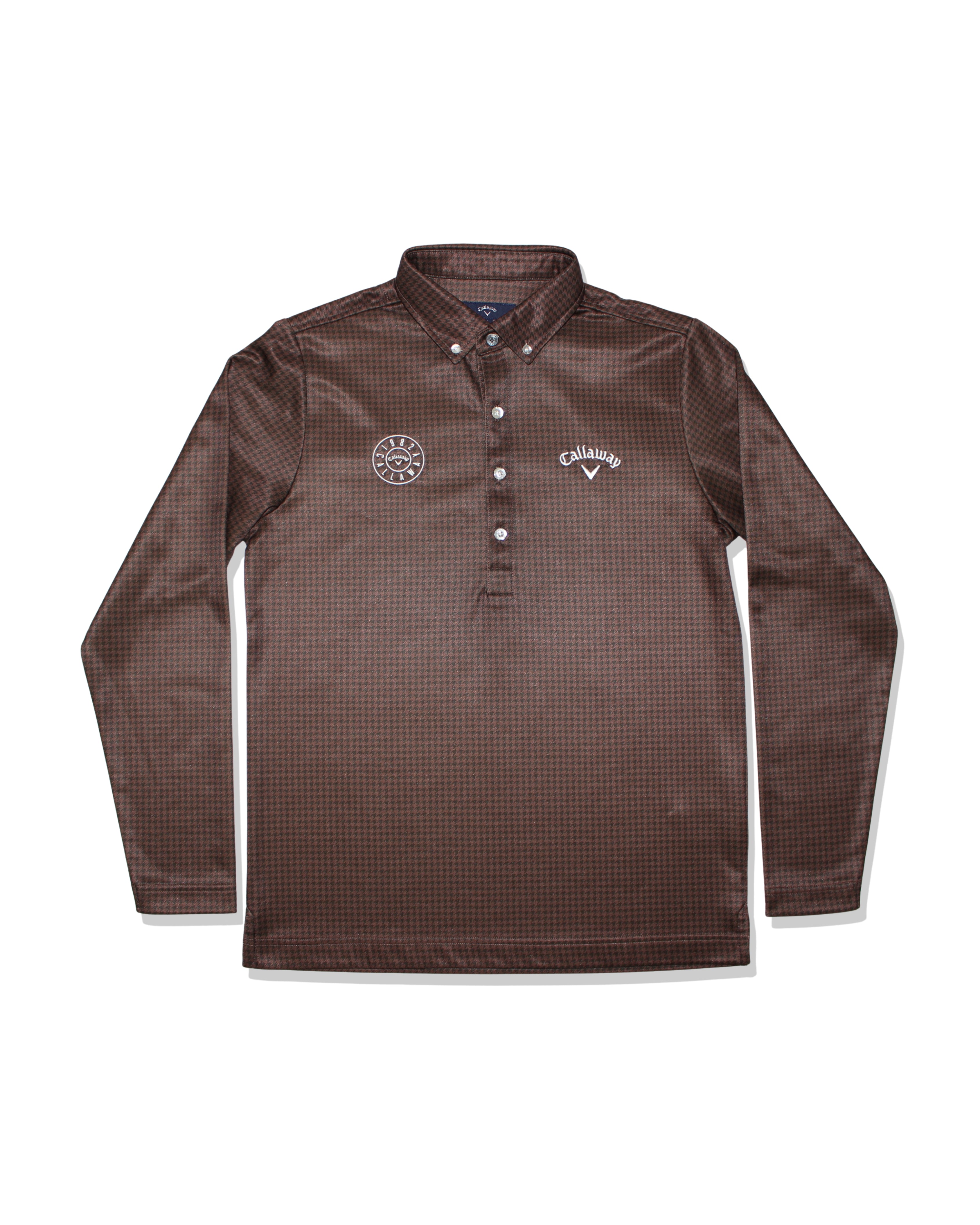 Callaway Brown Houndstooth Long Sleeve Shirt
