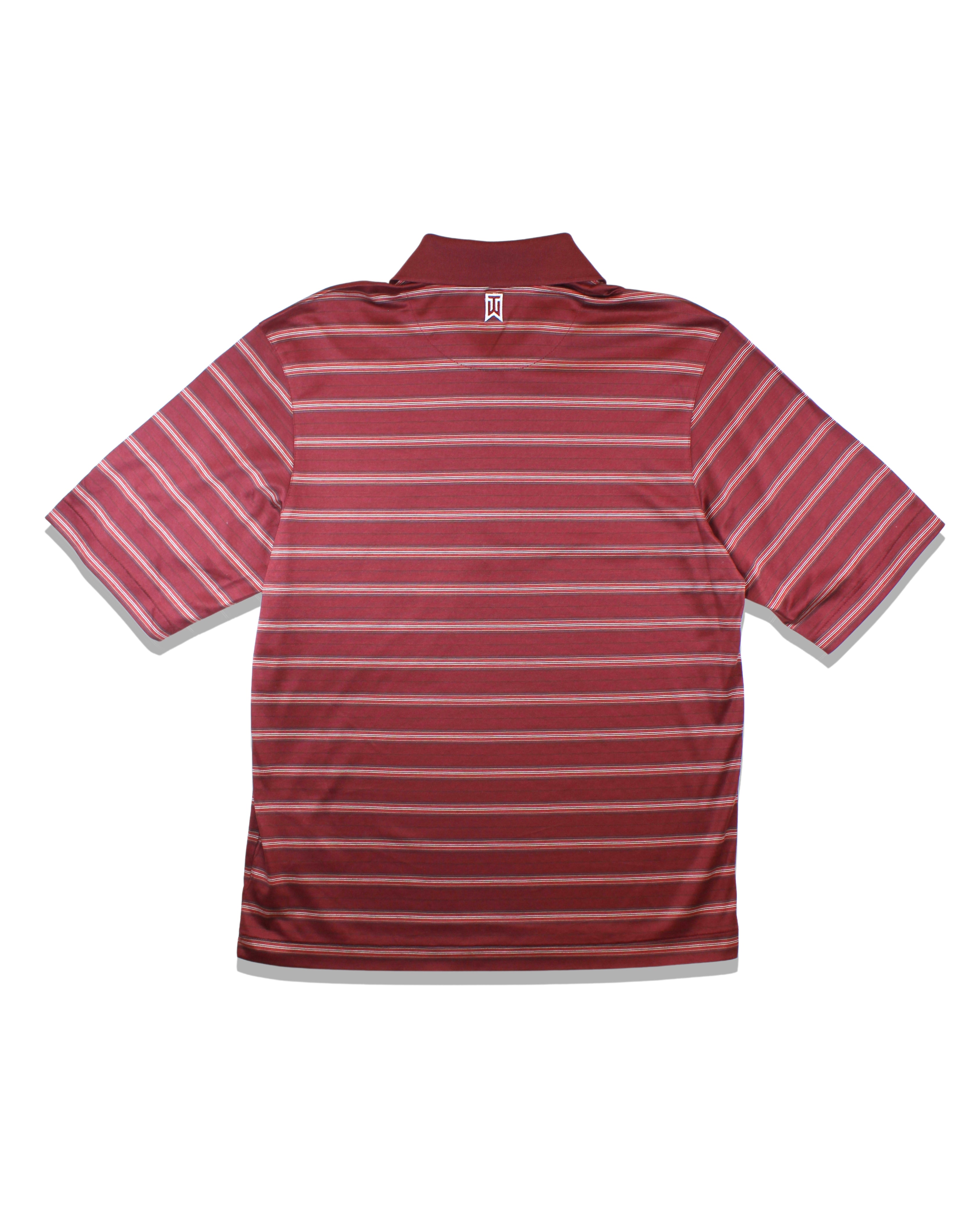 Nike Tiger Woods Burgundy/Maroon Striped Polo