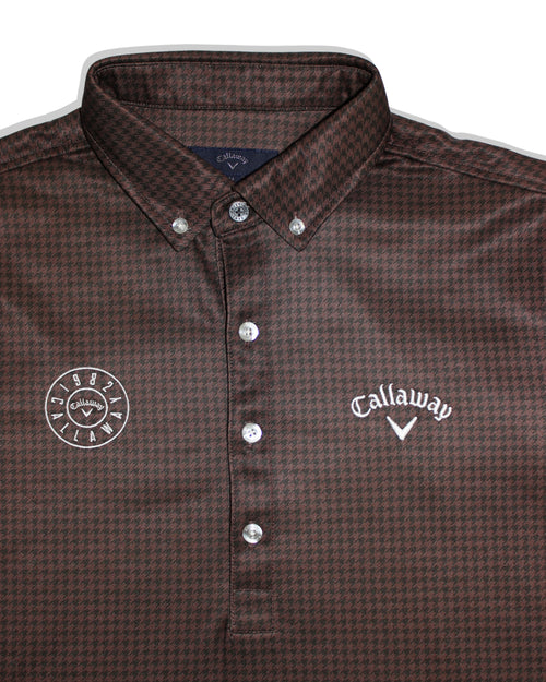 Callaway Brown Houndstooth Long Sleeve Shirt